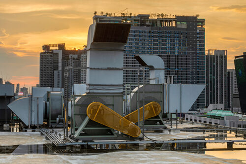 Industrial fan equipment with drive belts for Australian factory applications