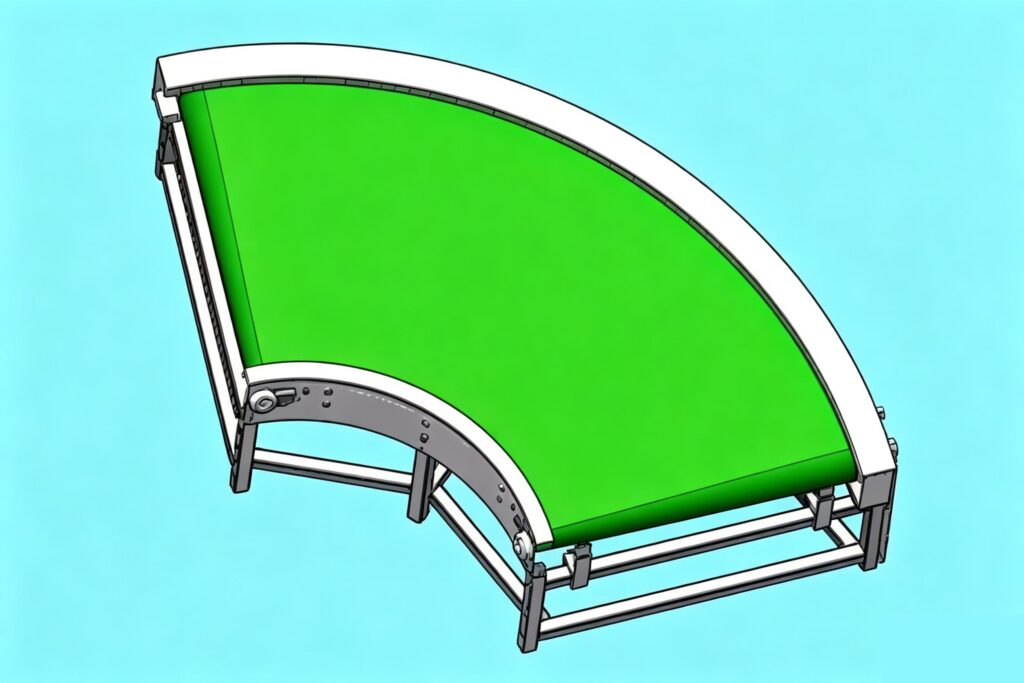 Custom curved conveyor belt for industrial conveying systems