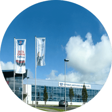 Optibelt quality inspection, belt testing for tensile and heat resistance