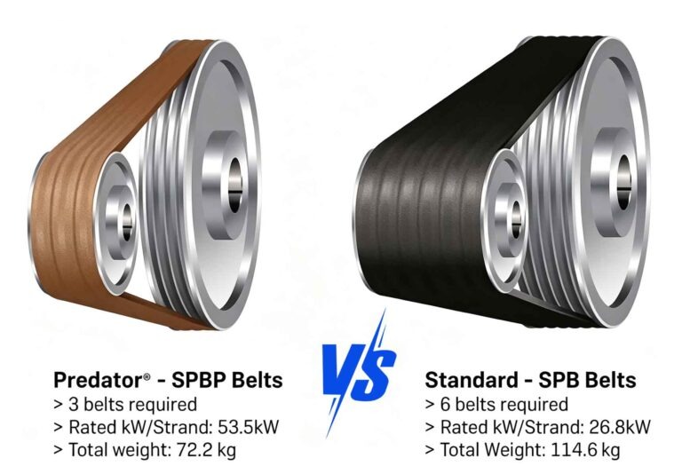 Gates Predator SPBP Belt vs Standard SPB Belt performance comparison chart