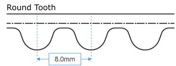 Automotive Timing Belt Round Tooth 8.0mm profile for engine drive systems Australia | GM Belting