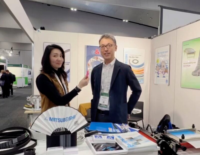 Mitsuboshi representative at GM Belting booth during Foodpro Melbourne 2026 exhibition