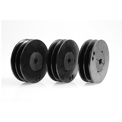 Industrial V-belt pulley for SPZ, SPA, SPB and SPC drives in heavy-duty power transmission applications.